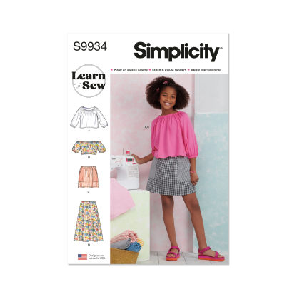 Patron Simplicity 9934.A (7-14) - Ensembles de hauts et jupes