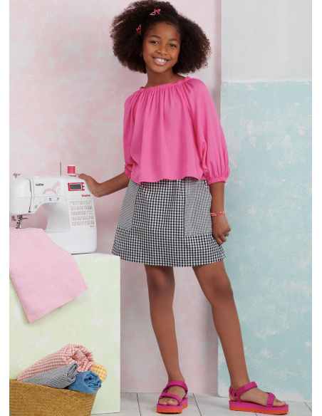 Patron Simplicity 9934.A (7-14) - Ensembles de hauts et jupes