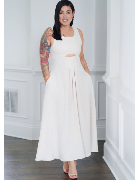 Patron Simplicity 9946.Y5 (46-54) - Robe à encolure profonde ou dégagée avec découpes modernes