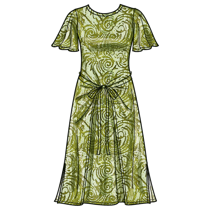 Patron Simplicity 9947.D5 (32-40) - Robe portefeuille en maille avec variations de manches et de longueur