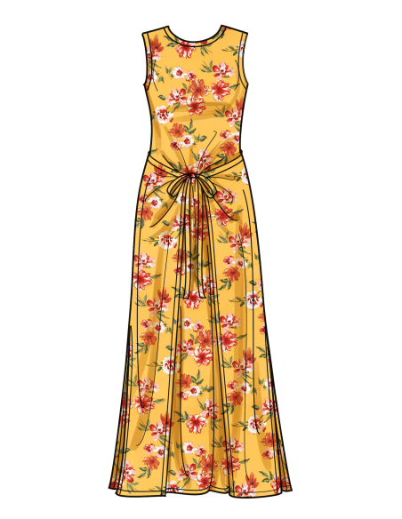 Patron Simplicity 9947.D5 (32-40) - Robe portefeuille en maille avec variations de manches et de longueur