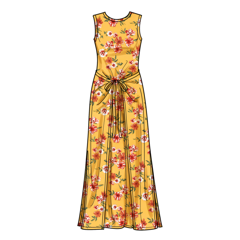 Patron Simplicity 9947.P5 (40-48) - Robe portefeuille en maille avec variations de manches et de longueur