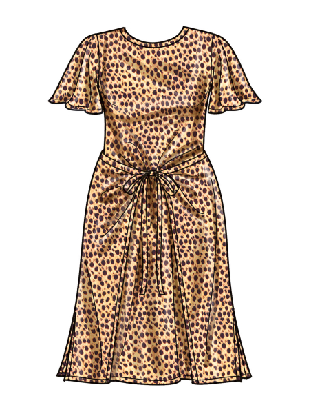 Patron Simplicity 9948.W2 (48-46) - Robe portefeuille en maille avec variations de manches et de longueur