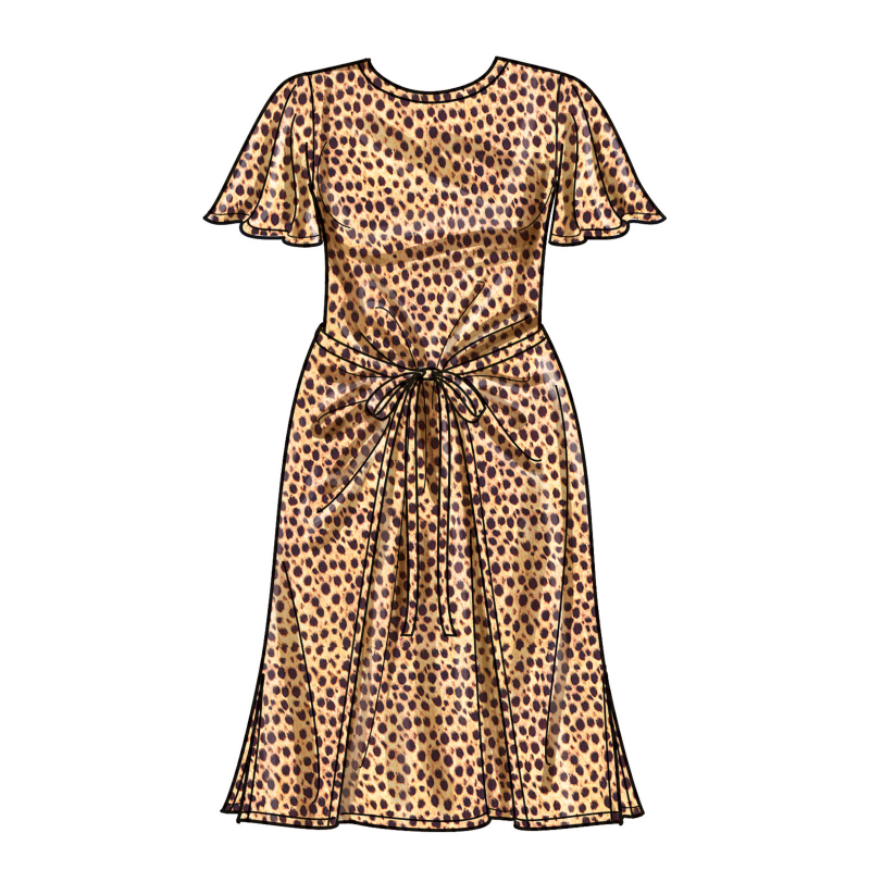 Patron Simplicity 9948.W3 (58-66) - Robe portefeuille en maille avec variations de manches et de longueur