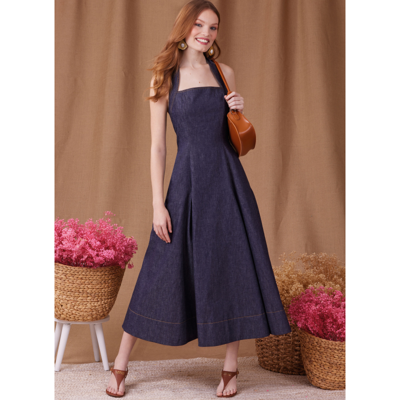 Patron Simplicity 9949.H5 (34-42) - Robe évasée à large encolure américaine