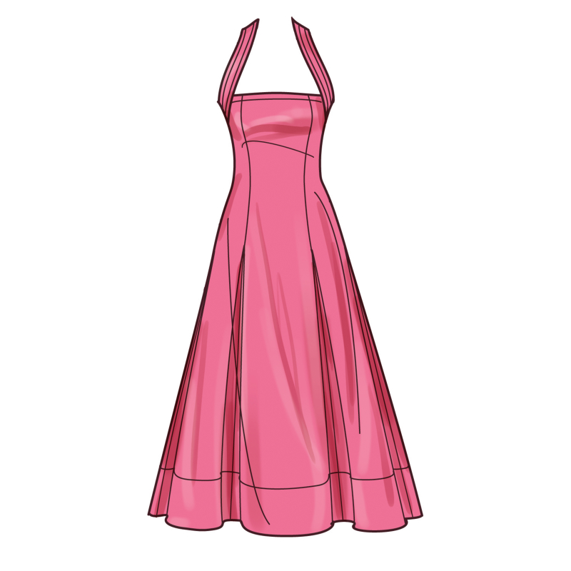 Patron Simplicity 9949.H5 (34-42) - Robe évasée à large encolure américaine