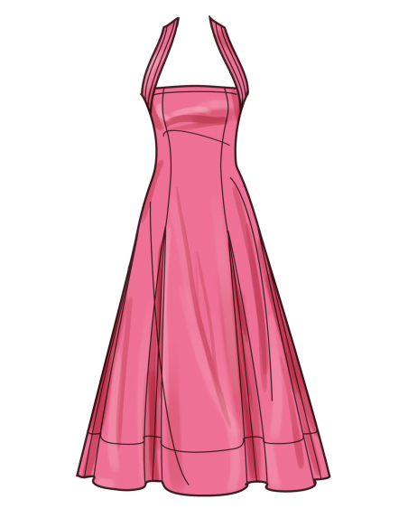 Patron Simplicity 9949.H5 (34-42) - Robe évasée à large encolure américaine