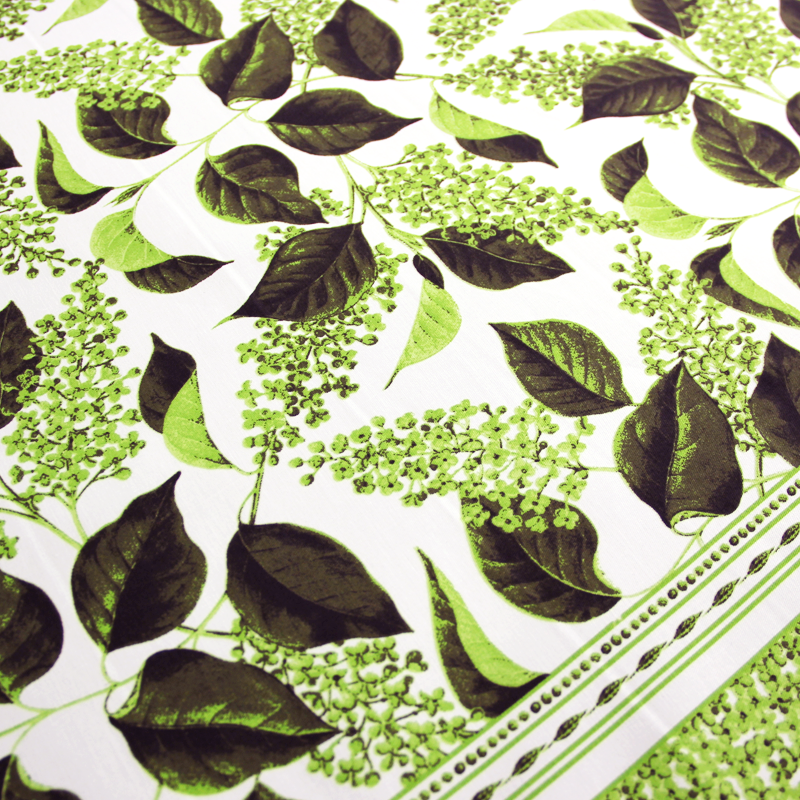 Gabardine de coton et élasthanne imprimée - Lilas verts