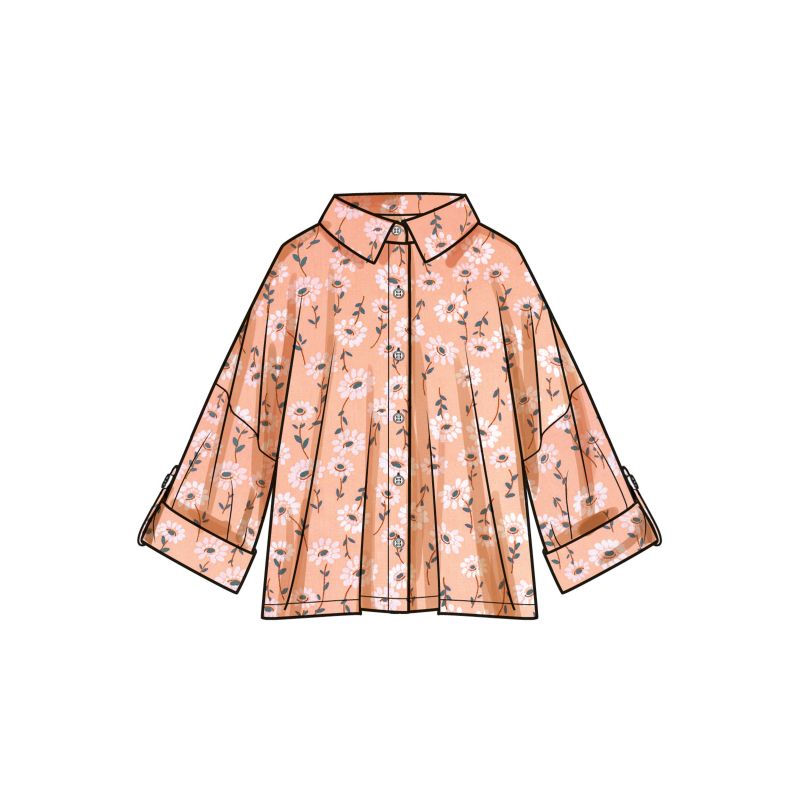 Patron Simplicity 9952.A (36-54) - Chemises amples pour femme avec options de col et de manches