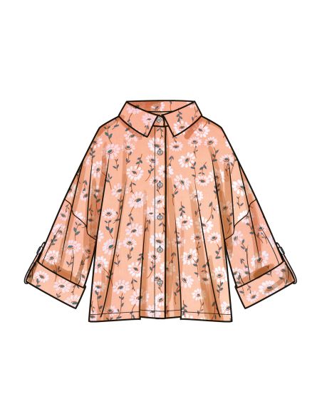 Patron Simplicity 9952.A (36-54) - Chemises amples pour femme avec options de col et de manches