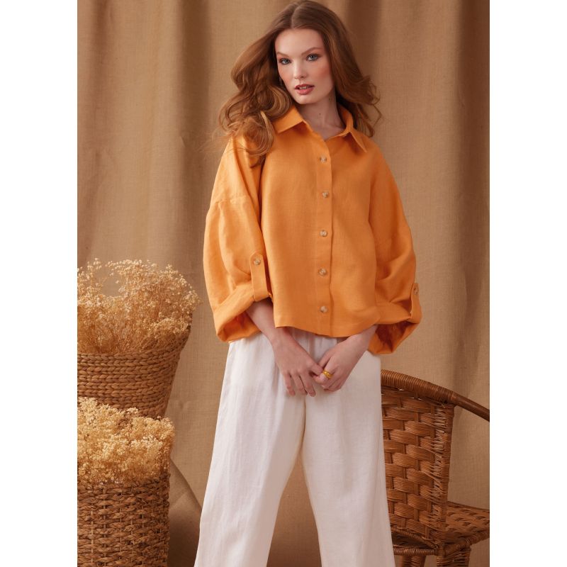 Patron Simplicity 9952.A (36-54) - Chemises amples pour femme avec options de col et de manches