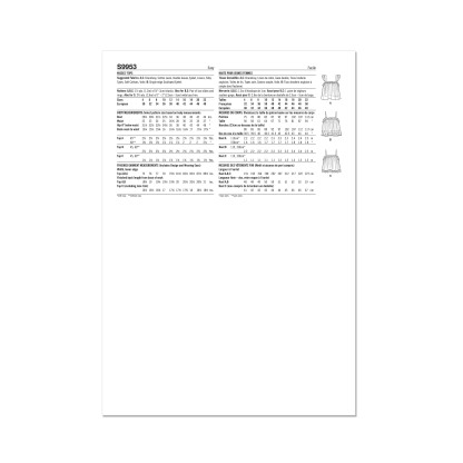 Patron Simplicity 9953.D5 (32-40) - Hauts pour femmes avec encolure élastiquée et options de volants 2