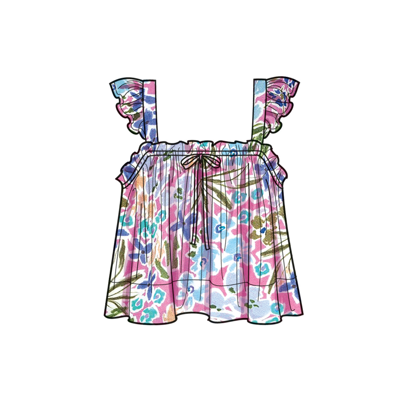 Patron Simplicity 9953.D5 (32-40) - Hauts pour femmes avec encolure élastiquée et options de volants