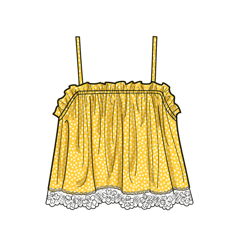 Patron Simplicity 9953.D5 (32-40) - Hauts pour femmes avec encolure élastiquée et options de volants