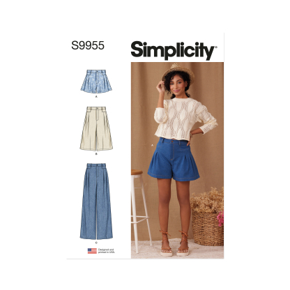 Patron Simplicity 9955.K5 (36-44) - Short et pantalon pour femmes avec plis et jambes larges