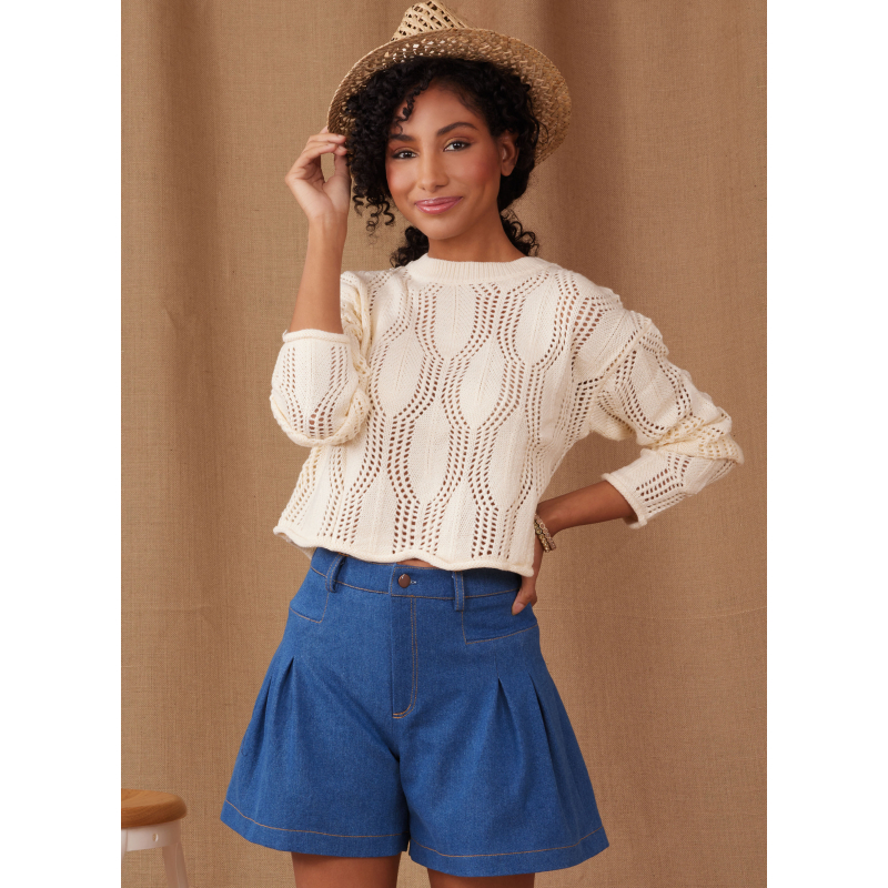 Patron Simplicity 9955.K5 (36-44) - Short et pantalon pour femmes avec plis et jambes larges