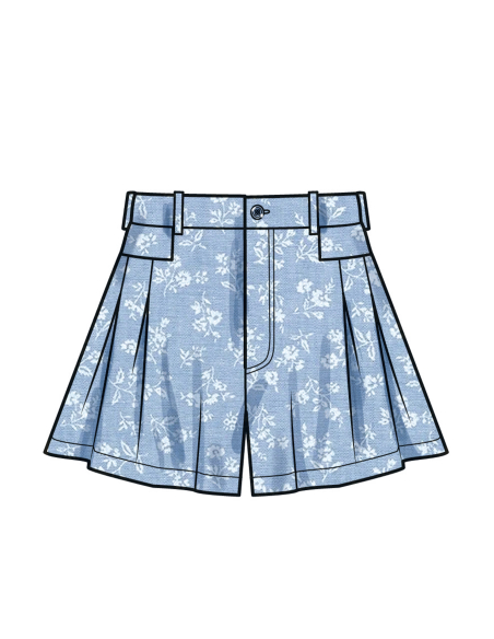 Patron Simplicity 9955.K5 (36-44) - Short et pantalon pour femmes avec plis et jambes larges