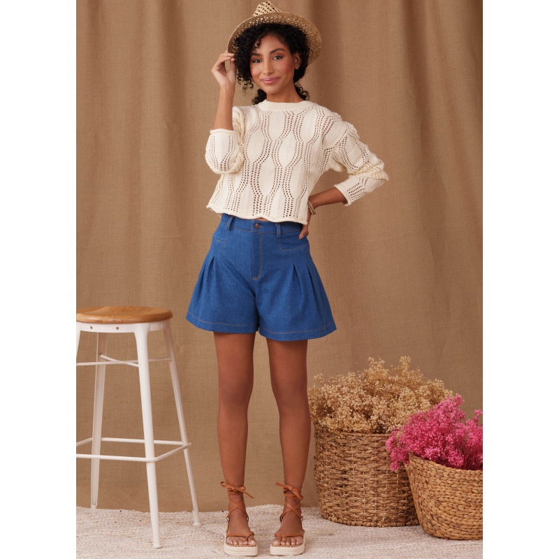 Patron Simplicity 9955.K5 (36-44) - Short et pantalon pour femmes avec plis et jambes larges