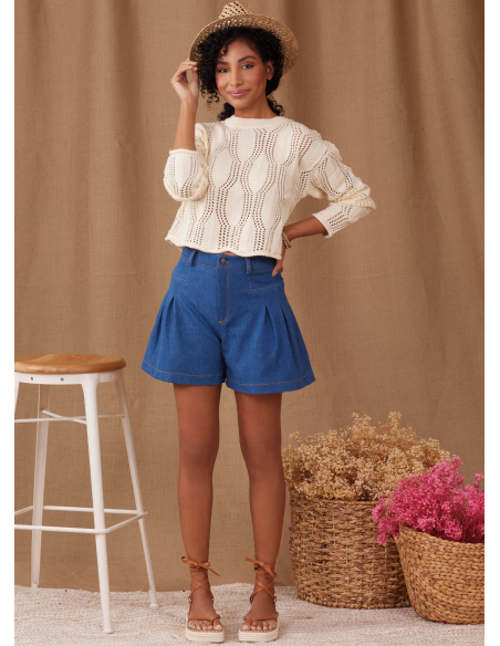 Patron Simplicity 9955.K5 (36-44) - Short et pantalon pour femmes avec plis et jambes larges