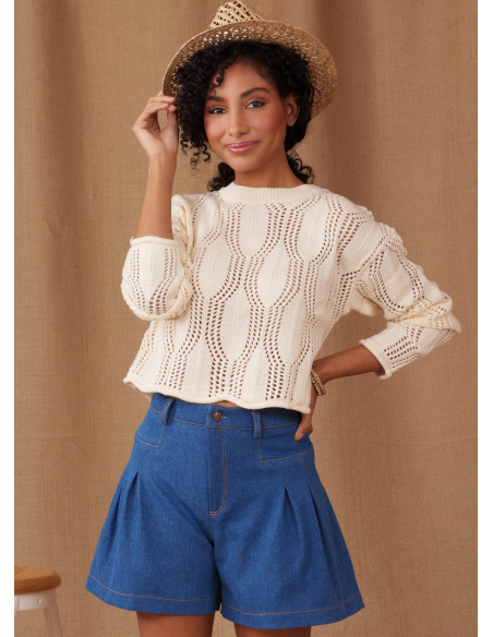 Patron Simplicity 9955.Y5 (46-54) - Short et pantalon pour femmes avec plis et jambes larges