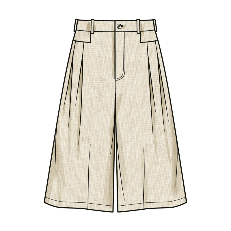 Patron Simplicity 9955.Y5 (46-54) - Short et pantalon pour femmes avec plis et jambes larges