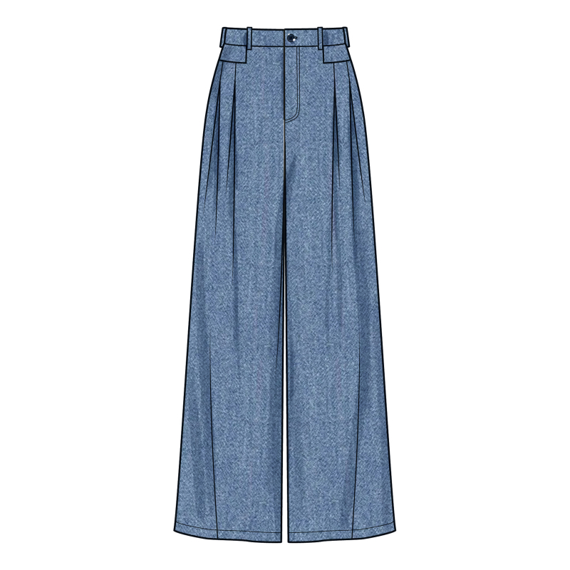 Patron Simplicity 9955.Y5 (46-54) - Short et pantalon pour femmes avec plis et jambes larges