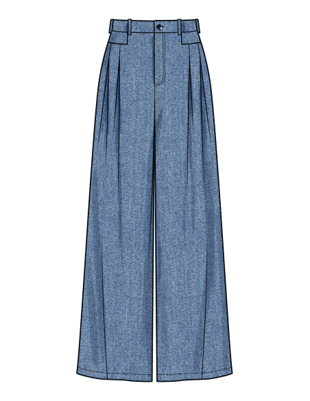 Patron Simplicity 9955.Y5 (46-54) - Short et pantalon pour femmes avec plis et jambes larges