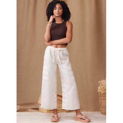 Patron Simplicity 9956.A (32-54) - Shorts et pantalons pour femmes à taille élastiquée et jambes larges 2