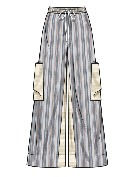 Patron Simplicity 9956.A (32-54) - Shorts et pantalons pour femmes à taille élastiquée et jambes larges