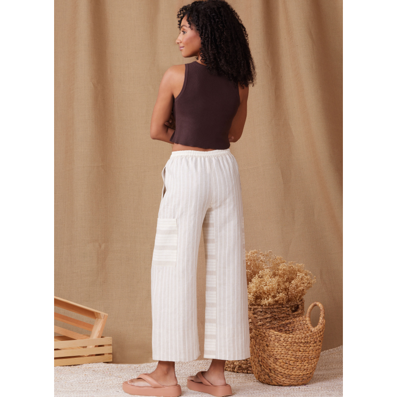 Patron Simplicity 9956.A (32-54) - Shorts et pantalons pour femmes à taille élastiquée et jambes larges