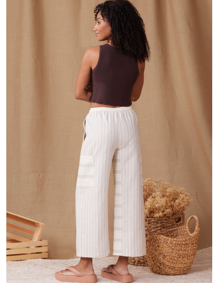 Patron Simplicity 9956.A (32-54) - Shorts et pantalons pour femmes à taille élastiquée et jambes larges