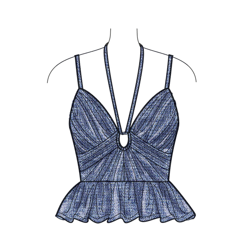 Patron Simplicity 9958.K5 (36-44) - Ensemble haut ajusté et jupe froncée pour femme