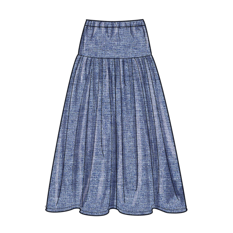 Patron Simplicity 9958.K5 (36-44) - Ensemble haut ajusté et jupe froncée pour femme