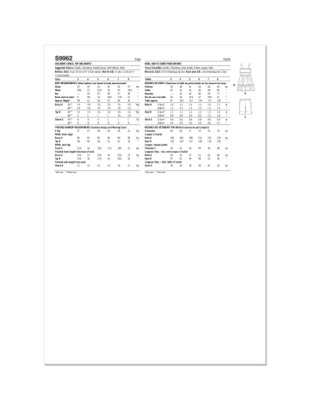 Patron Simplicity 9962.A (3-8) - Robe, haut et short pour fille