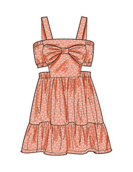 Patron Simplicity 9962.A (3-8) - Robe, haut et short pour fille