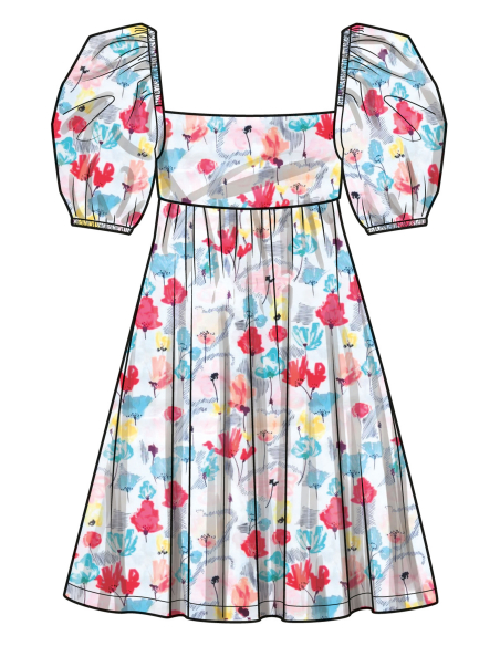 Patron Simplicity 9964.A (7-14) - Robe pour fille avec dos ouvert et variations de longueur