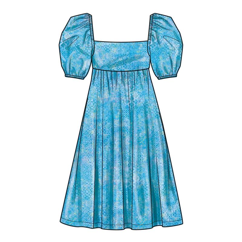 Patron Simplicity 9964.A (7-14) - Robe pour fille avec dos ouvert et variations de longueur