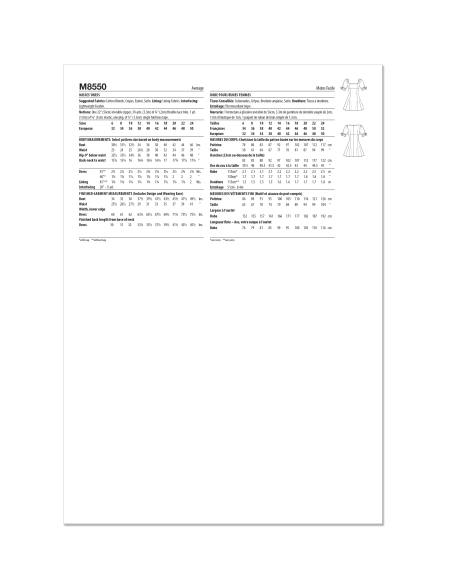 Patron McCall's 8550.U5 (44-52) - Robe évasée