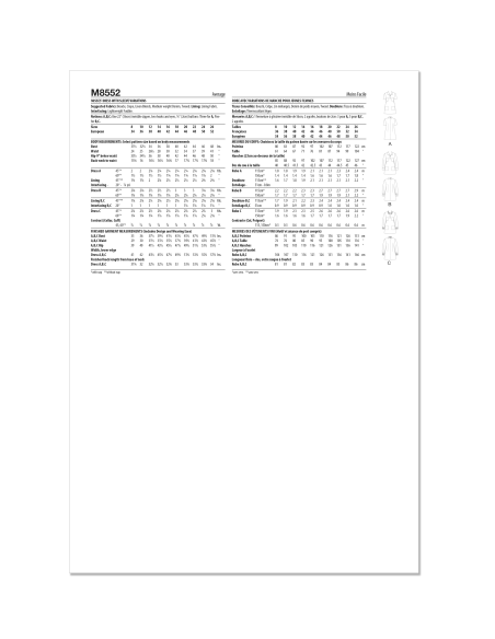 Patron McCall's 8552.K5 (36-44) - Robe boutonnée