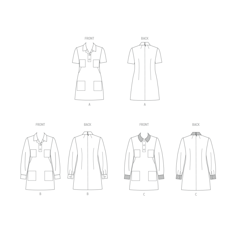 Patron McCall's 8552.Y5 (46-54) - Robe boutonnée