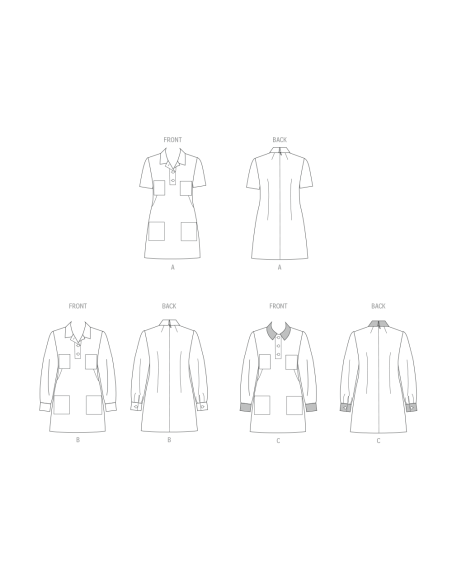 Patron McCall's 8552.Y5 (46-54) - Robe boutonnée