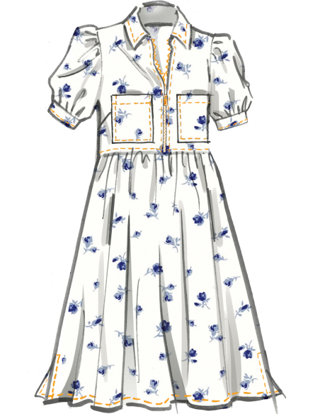 Patron McCall's 8553.H5 (34-42) - Robes à manches et longueur variées