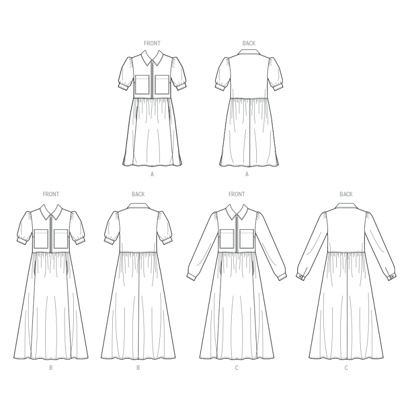 Patron McCall's 8553.U5 (44-52) - Robes à manches et longueur variées