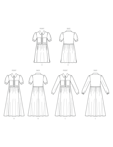 Patron McCall's 8553.U5 (44-52) - Robes à manches et longueur variées