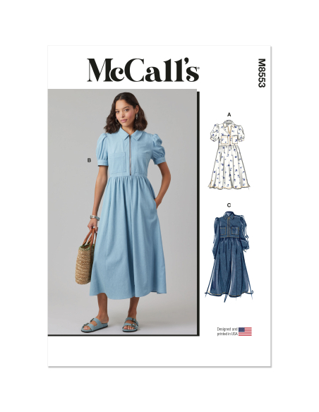 Patron McCall's 8553.U5 (44-52) - Robes à manches et longueur variées