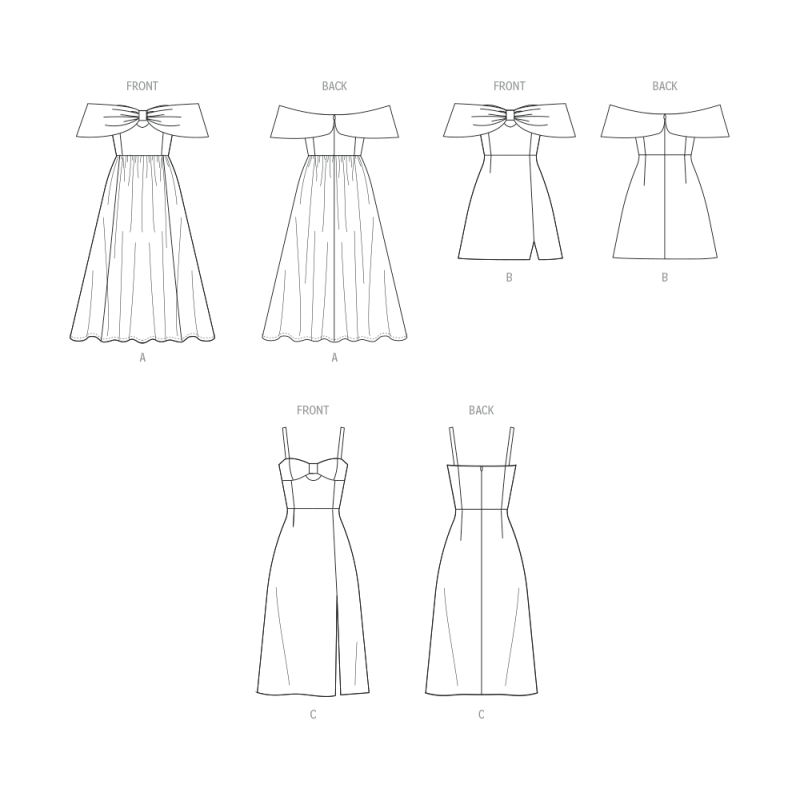 Patron McCall's 8554.Y5 (46-54) - Robes avec nœud bustier