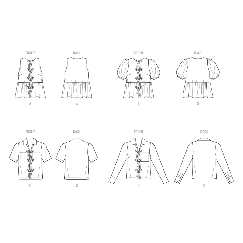 Patron McCall's 8557.AA (38-46) - Blouses à nouettes