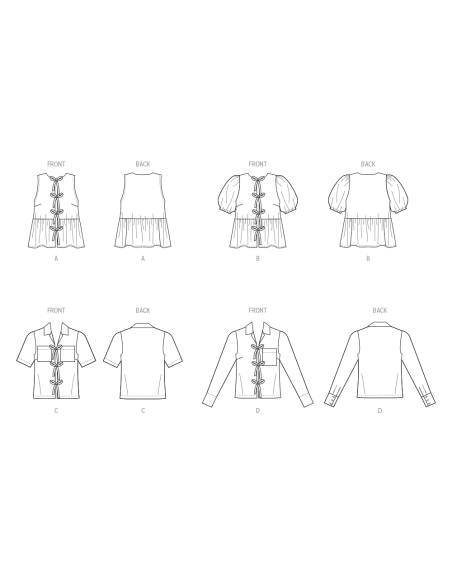 Patron McCall's 8557.AA (38-46) - Blouses à nouettes