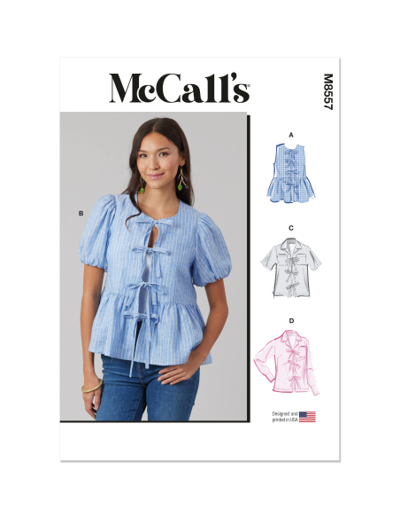 Patron McCall's 8557.BB (50-56) - Blouses à nouettes