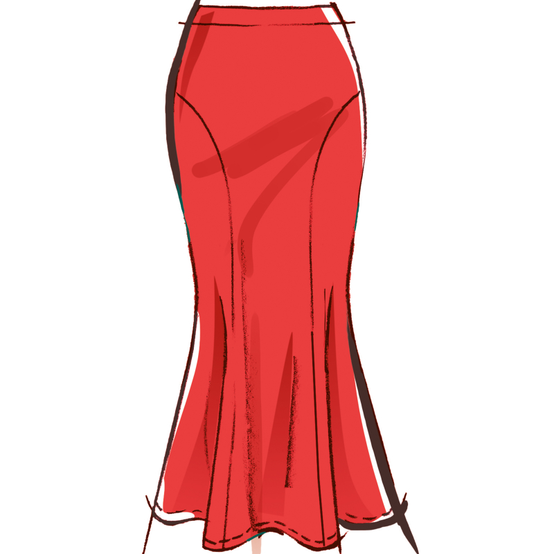 Patron McCall's 8558.Y5 (46-54) - Jupe évasée style sirène